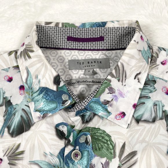 Ted Baker London Button Down Shirt Short Sleeve Size 3 - Picture 3 of 9